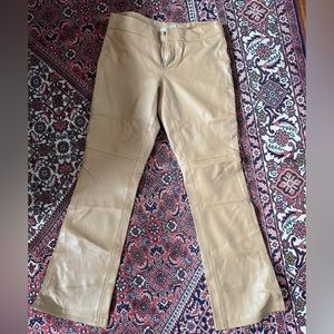 Beige/tan leather pants